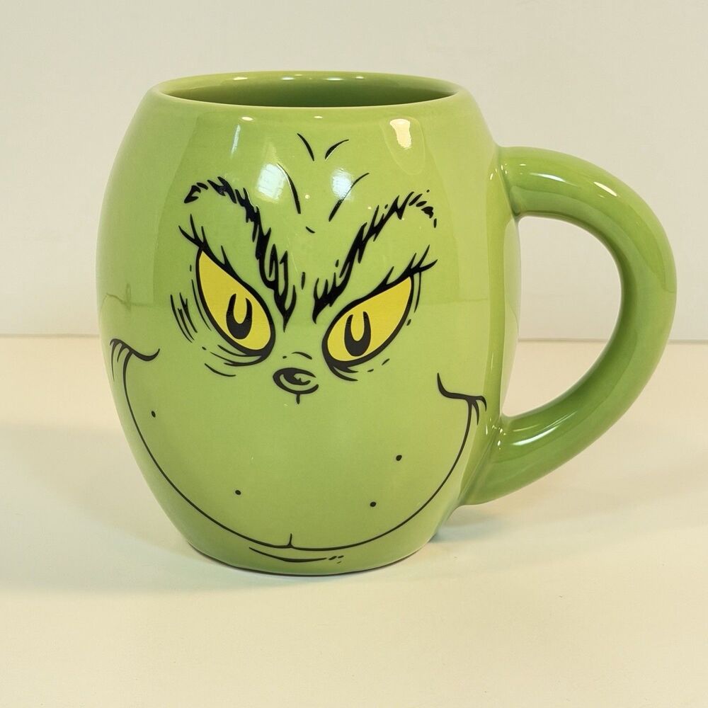 Grinch Naughty Nice Mug 18 Oz. Green Face Dr. Seuss Merry Grinchmas Large